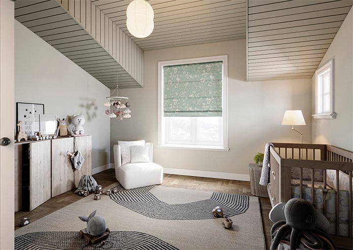 Etched Vine, Eau de Nil - Roman Blind - Image 7